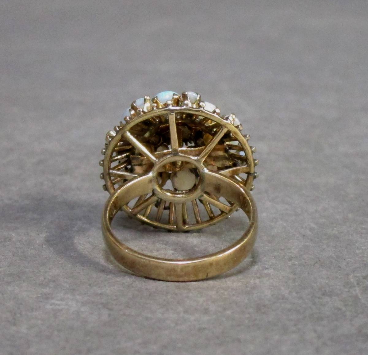 2.49g 12号刻印あり鑑別書付き リング14金重さ 天然オパール K14 