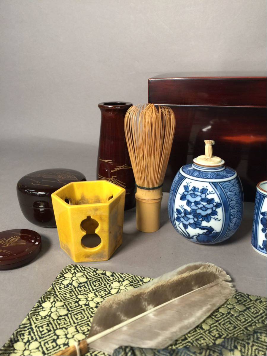茶筅 棗 茶道具 茶碗 茶杓 m)茶道具セット 淡々斎家元花押帛紗 5