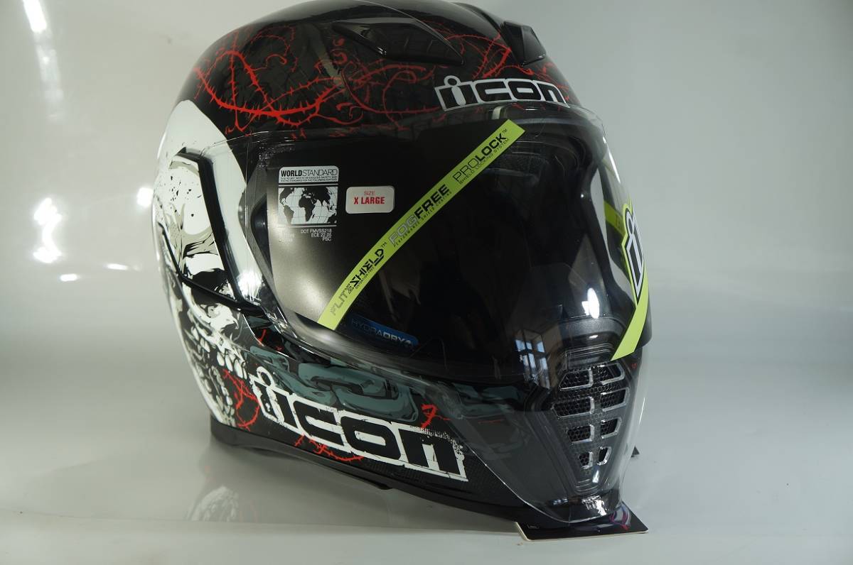 Icon ヘルメット Airflite 18-19年 現行モデル Skull 18 ブラック/XL