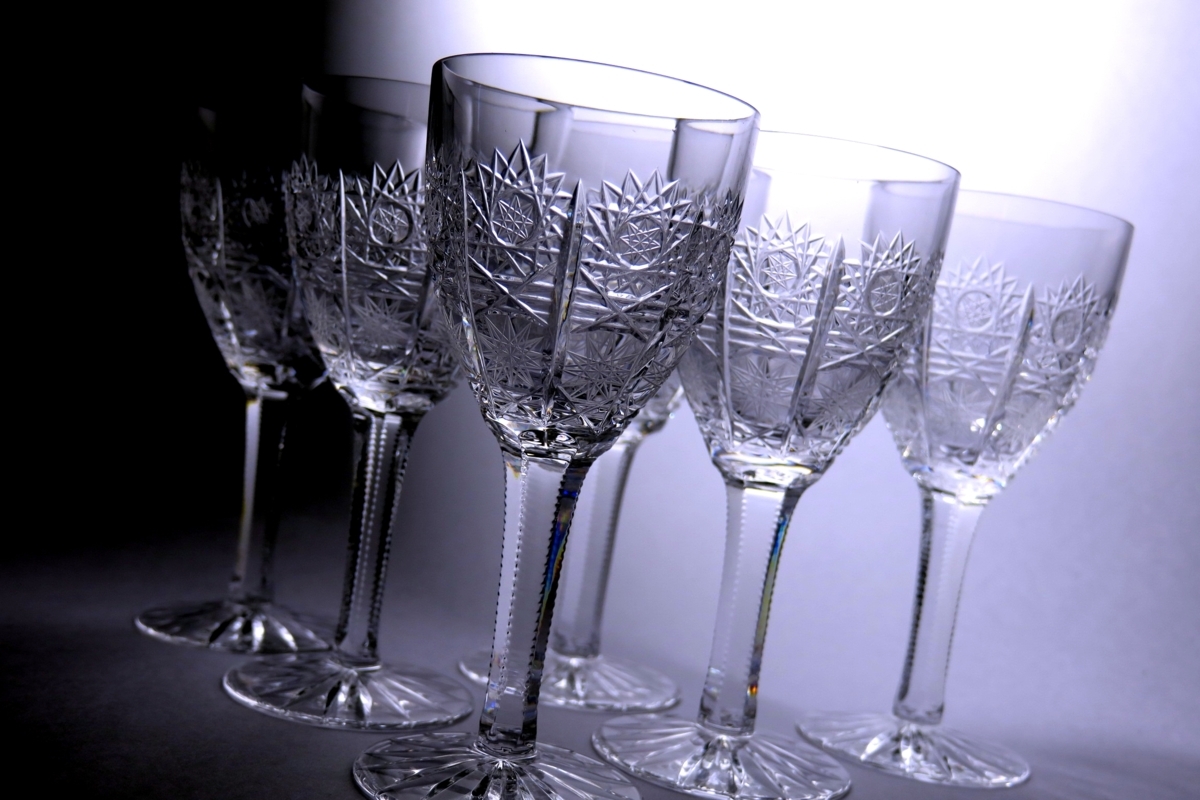 ボヘミアグラス ワイングラス6PCSセット 500PK クリスタル