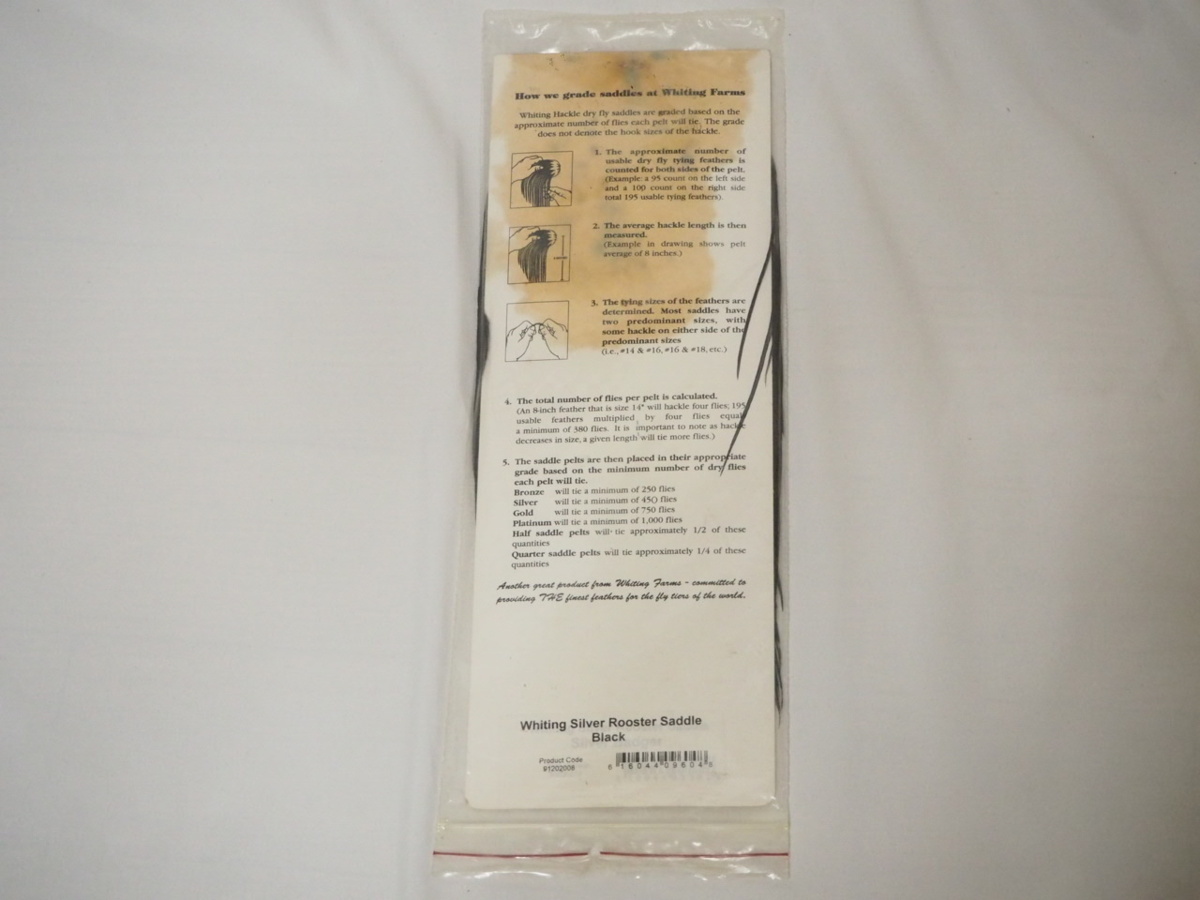 ホワイティング 送料無料 ブラック コックサドルハックル シルバー Hackle Saddle WHITING Whiting &frasl; Spey BRONZE GRADE GREY BLACK Supplies