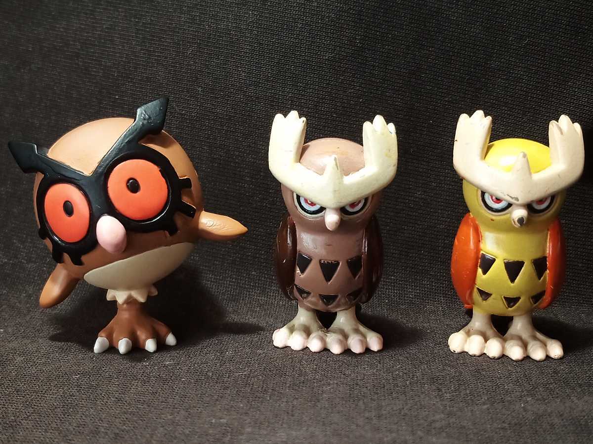 モンコレ モンスターコレクション 3種セット ポケモン ポケットモンスター ホーホー ヨルノズク ヨルノズク色違い