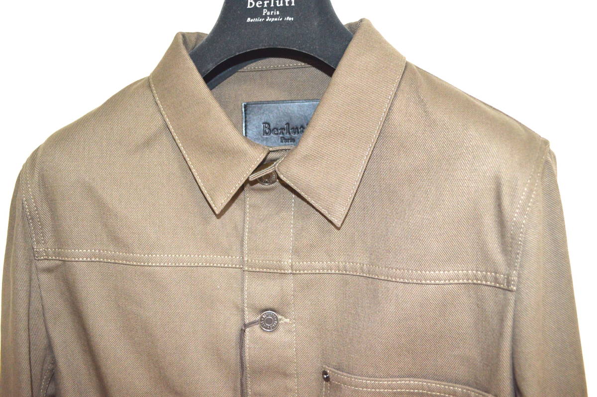 18AW Berluti ベルルッティ レザー切替デニムジャケット ブラウン