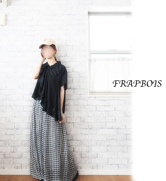 【高品質，人気セール】 送料198円 FRAPBOISフラボア 黒変形レイヤードデザインシャツ(半袖シャツ)｜売買されたオークション情報、yahooの商品情報をアーカイブ公開 - オークファン 女性用