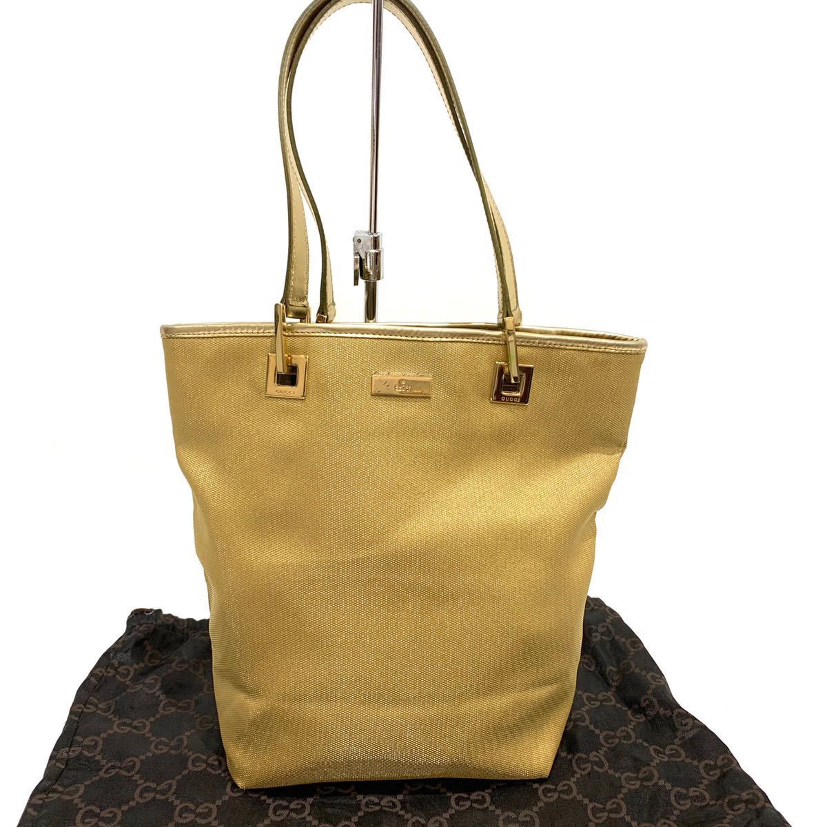 GUCCI グッチ 002-1099-001998 トートバッグ キャンバス ゴールド 金色