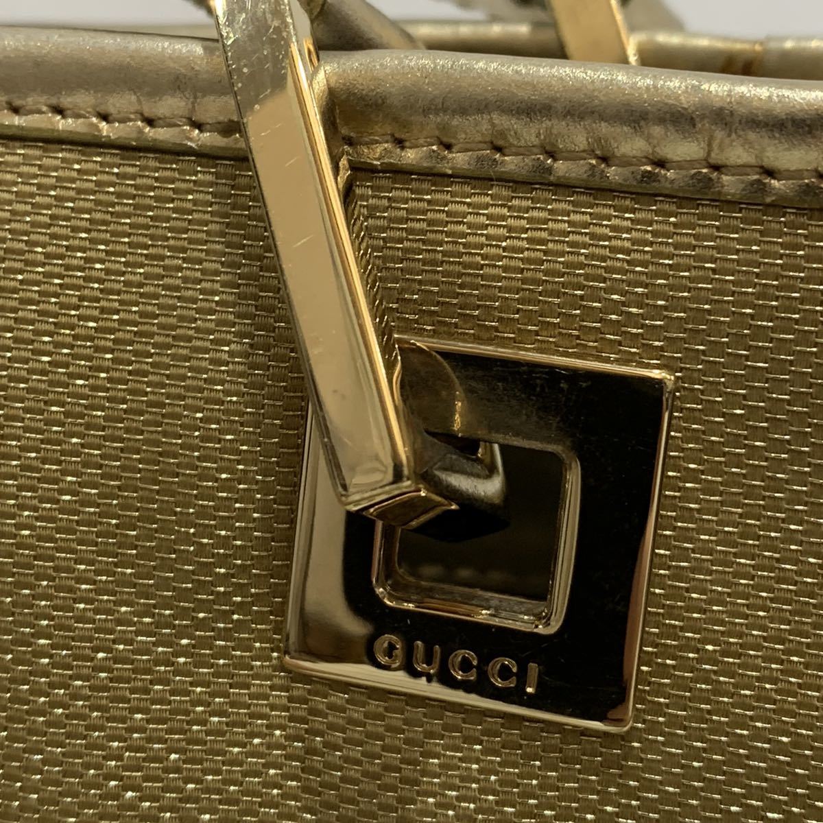 GUCCI グッチ 002-1099-001998 トートバッグ キャンバス ゴールド 金色