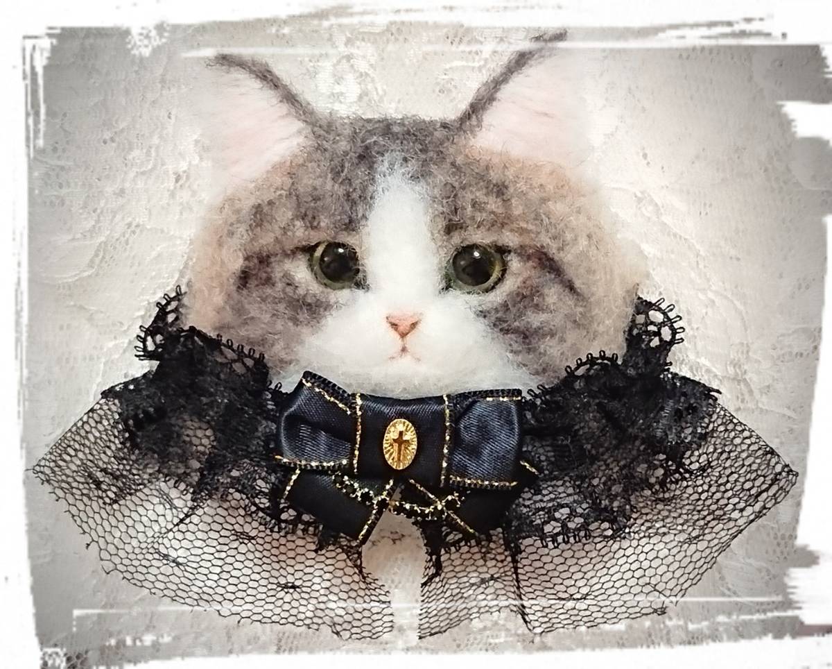 リアル羊毛フェルト猫 No.2 ノルウェージャン キャリコ mia 受注商品