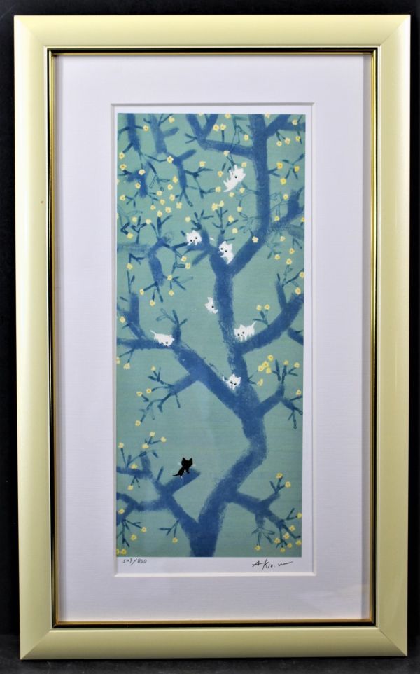 真作保証 渡辺あきお『スマイル』ダイヤモンド・スクリーン版画 真作