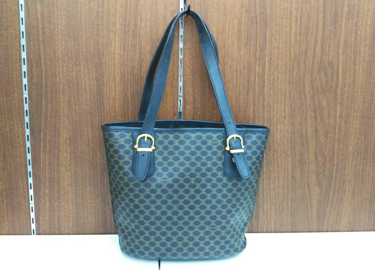CELINE オールドセリーヌ マカダム柄 トートバッグ DM98/1 CELINE セリーヌ MC98/1 トートバッグ ハンドバッグ PVC ロゴ マカダム