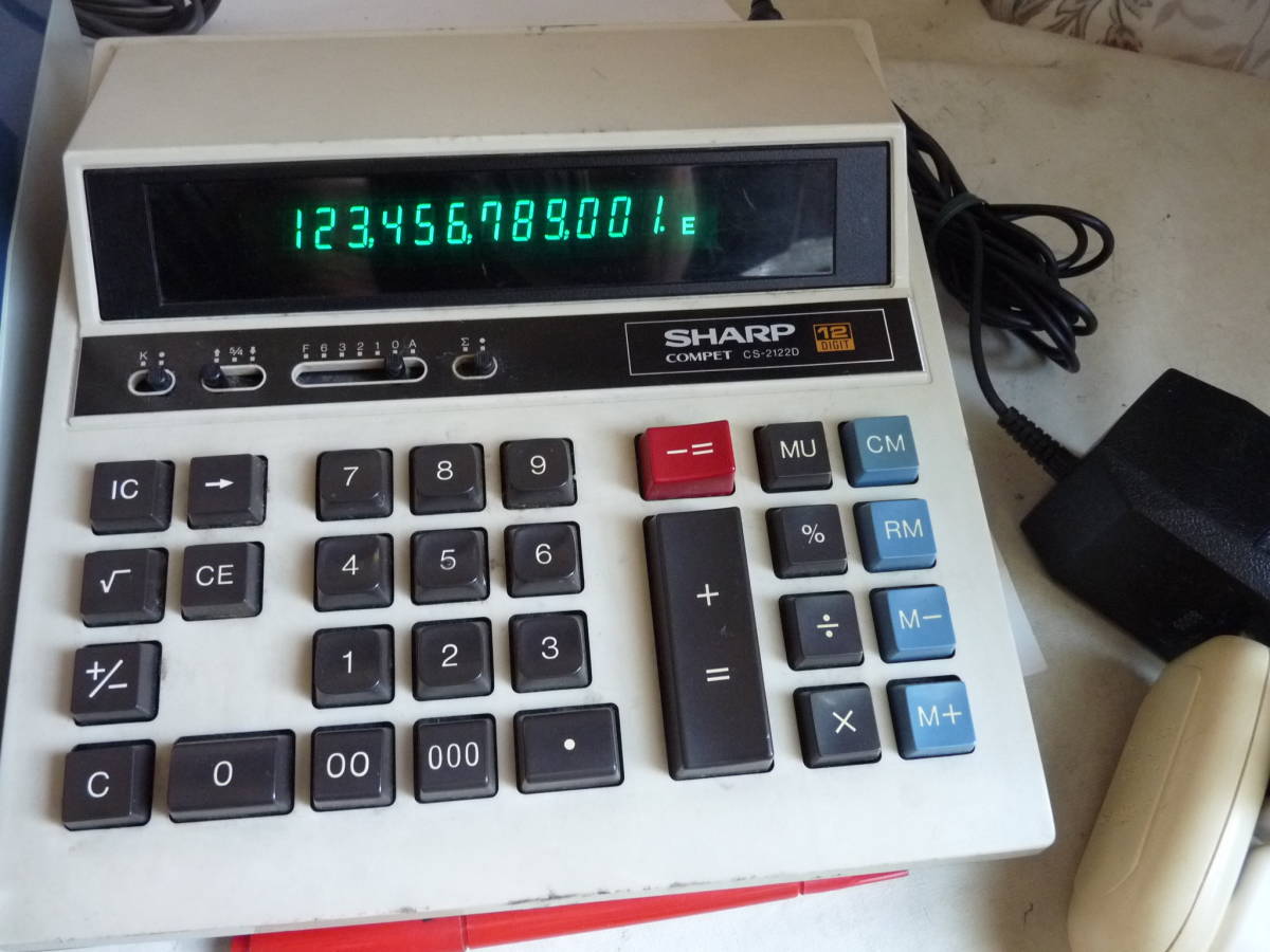 電卓 SHARP シャープ - 昭和レトロ COMPET Yahoo!オークション 計算機