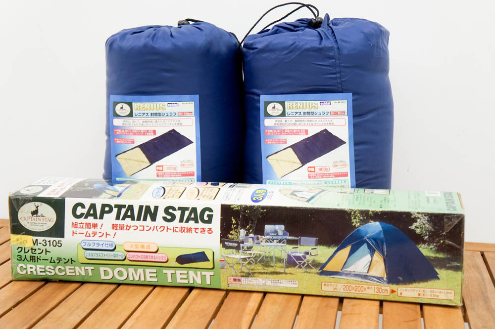 低価，お買い得 キャンプ特集 タカラスポーツ 3人用 M-3105 ドームテント シュラフ2個セット CAPTAIN STAG(～3人用)｜売買されたオークション情報、yahooの商品情報をアーカイブ公開 - オークファン ～3人用