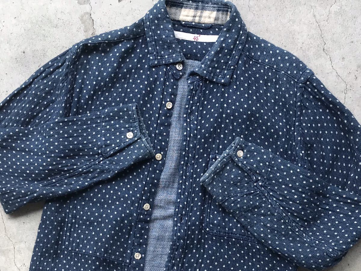 45rpm 藍染シャツ 4サイズ