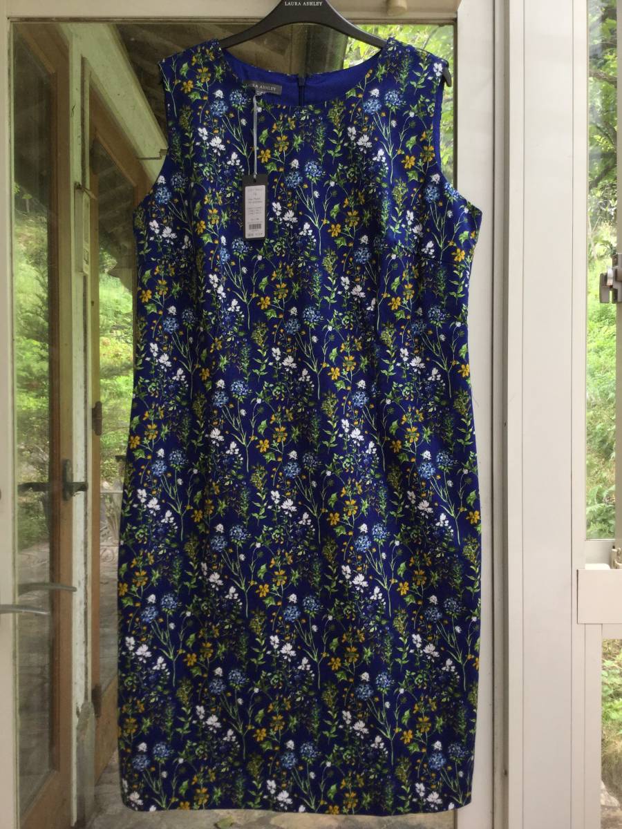 直営店に限定 ローラアシュレイ Uk14 13 Ll ワンピース 青 白 花柄 ローラアシュレイ Ashelynnmanor Com