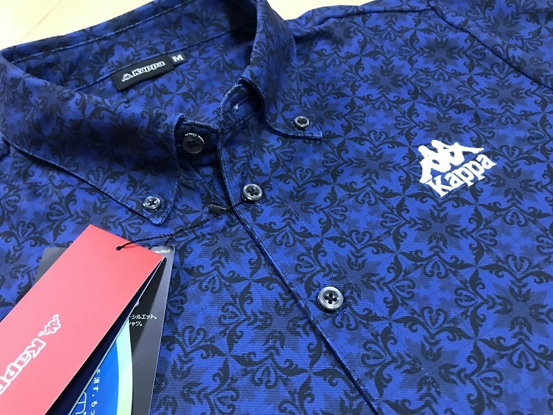 新品，2026 Kappa GOLF カッパ ゴルフ アンティークタイル柄半袖ポロシャツ KGA12SS02 NV Ｏ(カッパ)｜売買されたオークション情報、yahooの商品情報をアーカイブ公開 - オークファン シャツ