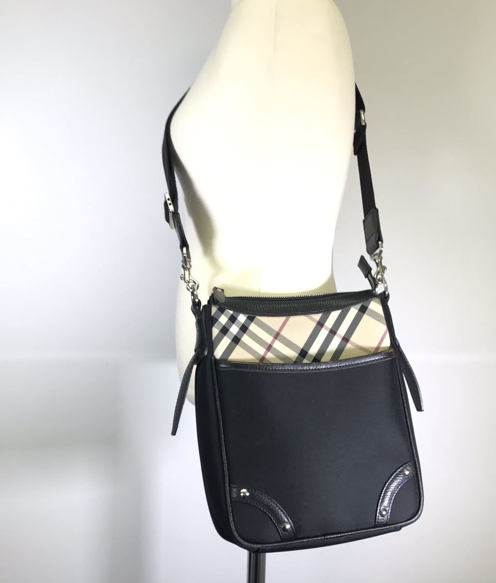 1円スタート】美品 BURBERRY バーバリー ノヴァチェック ナイロン
