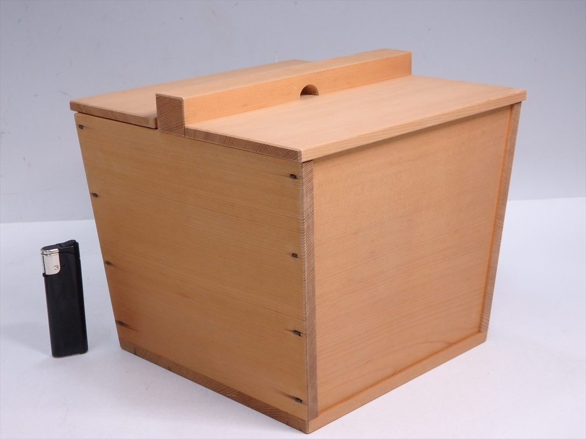 ☆茶道具【木地釣瓶水指 紙箱入り】水漏れなし サイズ：22×22×高さ20cm