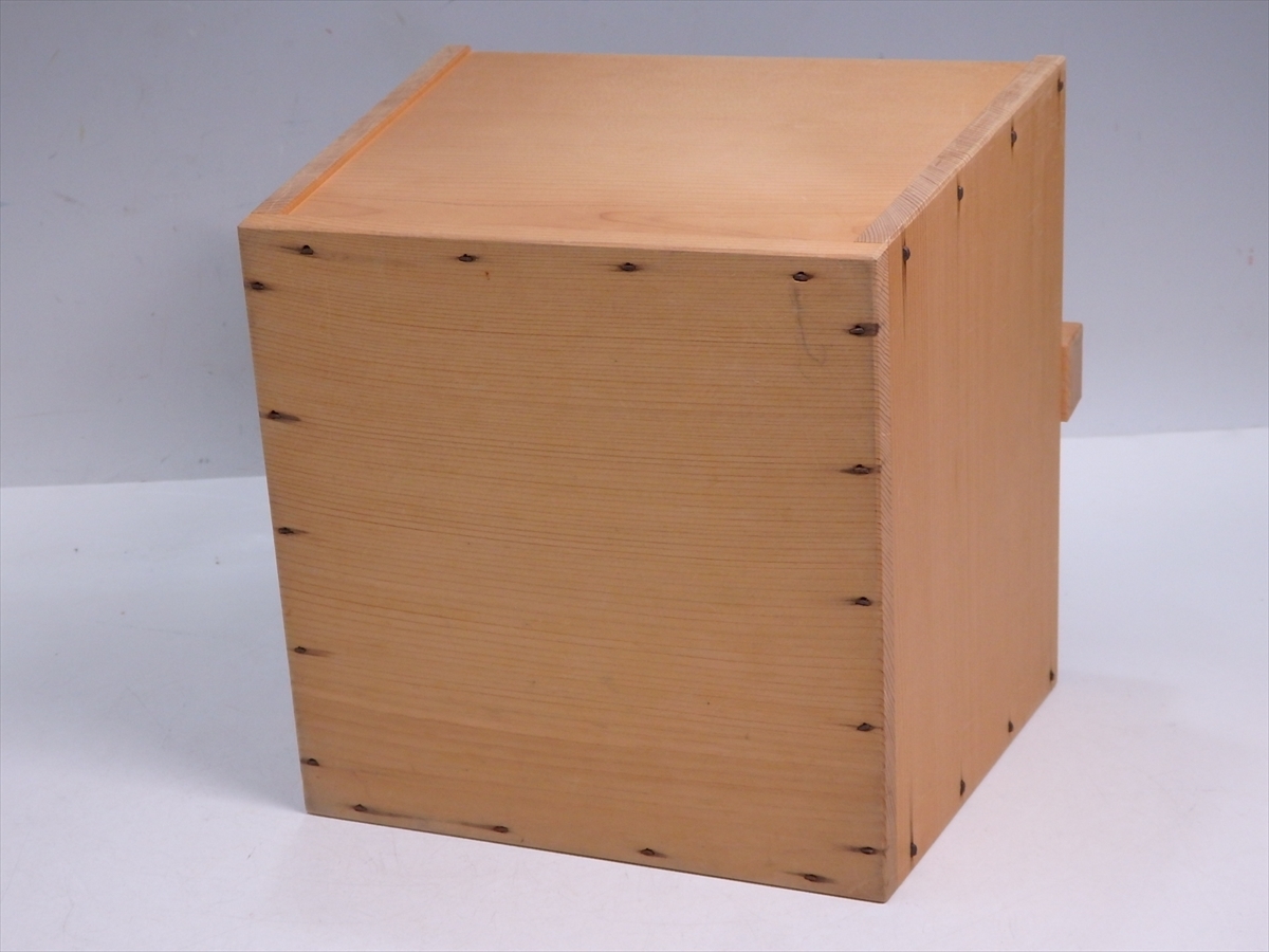 ☆茶道具【木地釣瓶水指 紙箱入り】水漏れなし サイズ：22×22×高さ20cm