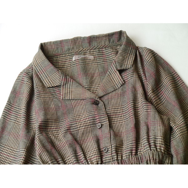 ナイスクラップ Nice Claup 秋のおしゃれの必需品 すとんと着れる グレンチェック シャツ ワンピース ワンピース ロング 売買されたオークション情報 Yahooの商品情報をアーカイブ公開 オークファン Aucfan Com