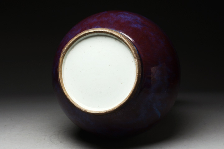 清代 窯変紅釉双龍耳壷（1616–1911 CE） 入蘆花（ロカニイル） 侍李朝