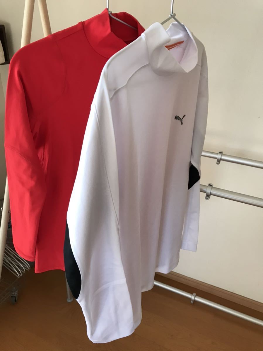 プーマコンプレションシャツ2枚赤白_1