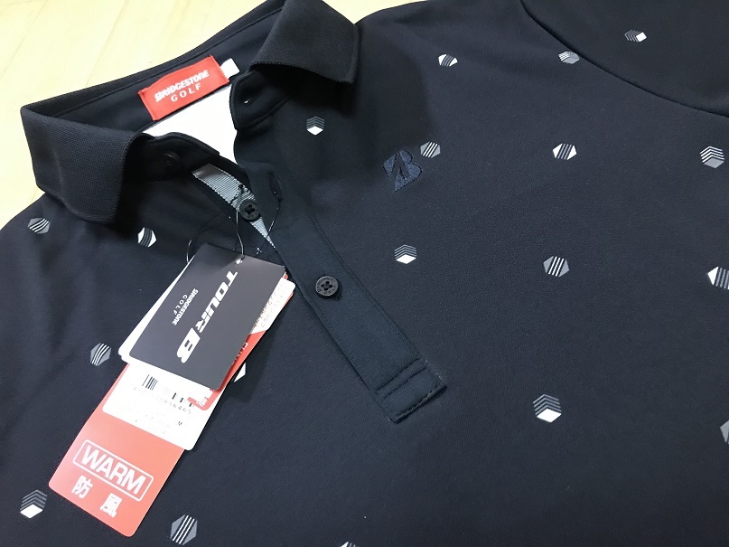 【SALE，新品】 BRIDGESTONE GOLF ブリヂストンゴルフ TOUR B ドットプリント 長袖ポロシャツ KGM01F BK Ｍ(シャツ)｜売買されたオークション情報、yahooの商品情報をアーカイブ公開 - オークファン シャツ