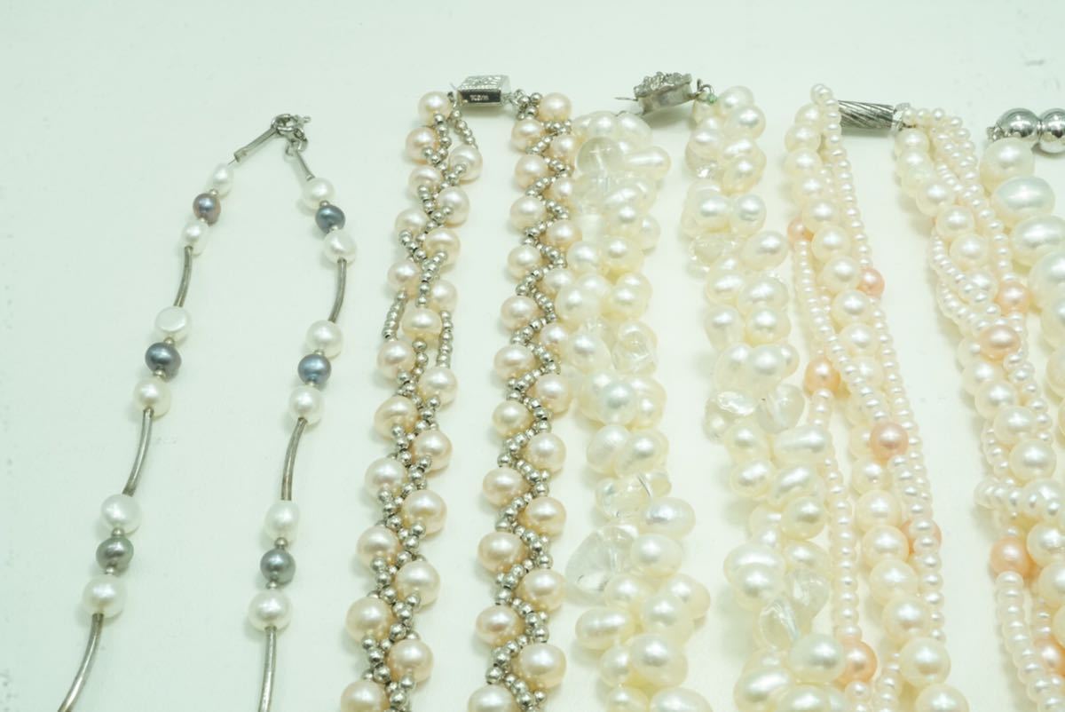 119 本真珠 淡水パール ヴィンテージ ネックレス 7点セット アクセサリー ビンテージ 大量 まとめて おまとめ まとめ売り ペンダント