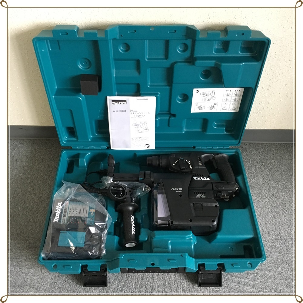 MH 美品 マキタ 24mm 充電式ハンマドリル HR244D 集じんシステム DX01 充電器 DC18RF makita ケース付き