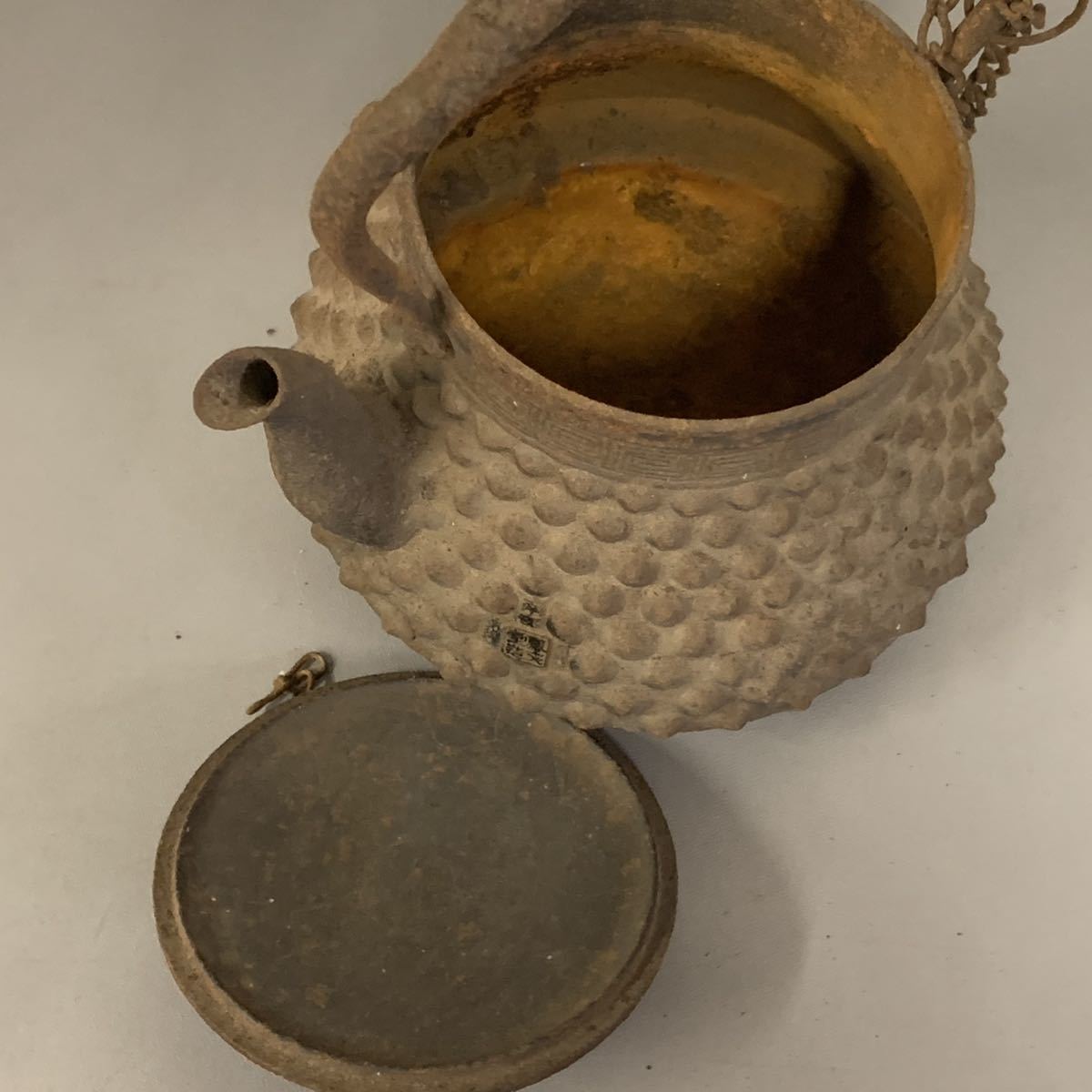 白45）古い 南部鉄器 鳳文堂造 鉄瓶 時代 茶器 煎茶器