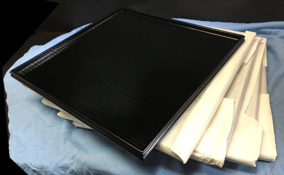 未使用 保管品 木製 漆器 *福辺膳* 5枚 平安 象彦 木箱付き