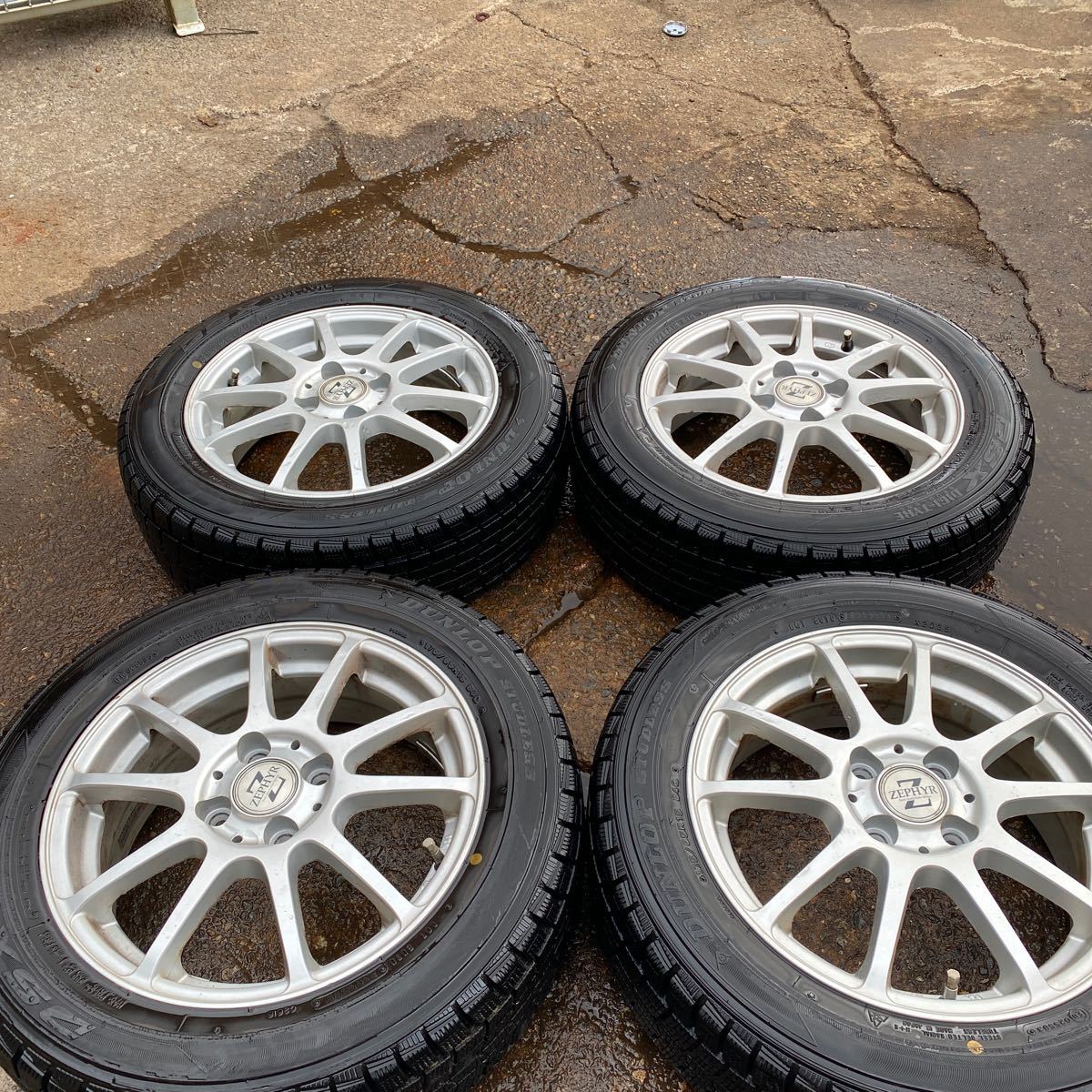 2026，得価 DUNLOP DSX バリ山スタッドレス 175 65 15 5.5J 45 ZEPHYR 