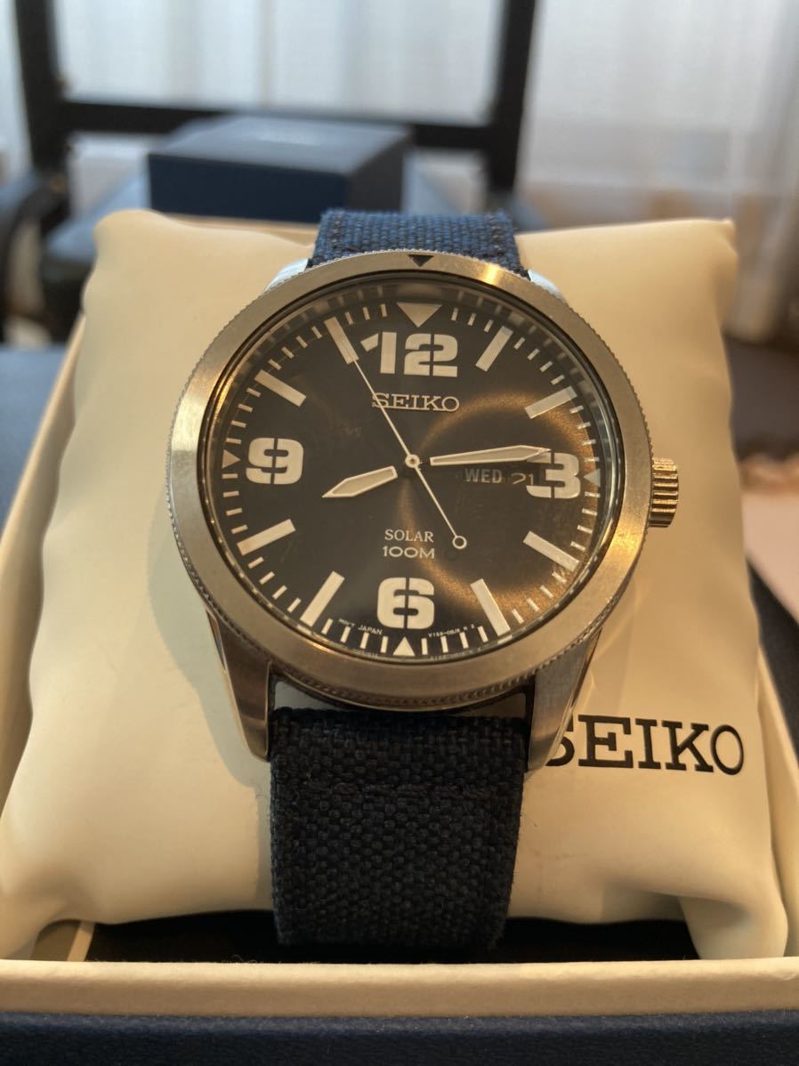 SEIKO 腕時計 SNE329 ソーラー クォーツ セイコー 日本未発売モデル 