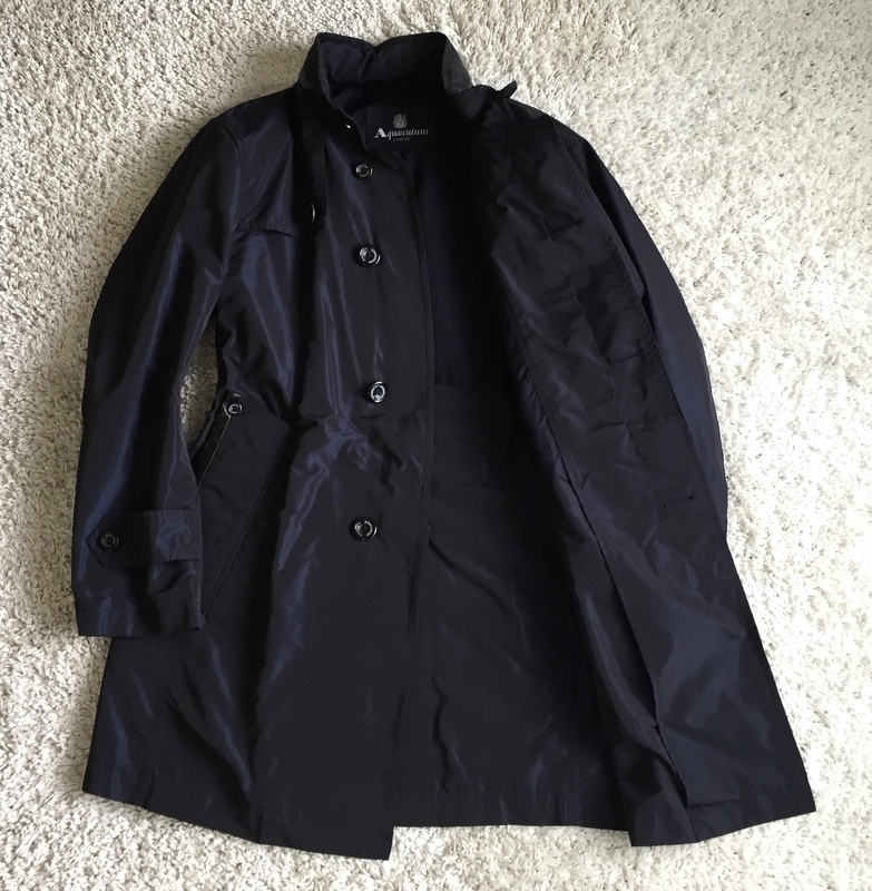 ビジネスに最適 シルク13％ ネイビー 雨天 春秋 Aquascutum アクア 
