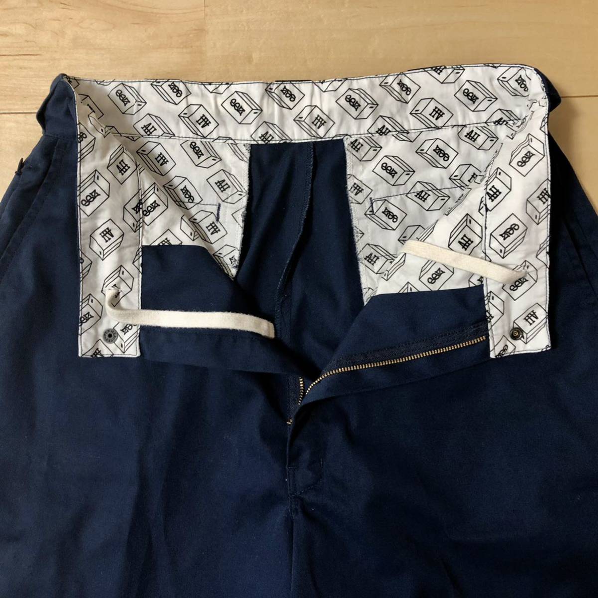 A.H×SSZのワークショーツ BEAMS長谷川昭雄ワークパンツ SSZ × AH WORK SHIRTS SHORTS セットアップ NAVY M 長谷川昭雄 AKIO