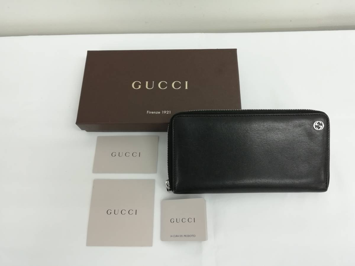 新作，安い T667 1019 GUCCI グッチ 長財布 レザー ラウンドファスナー ブラック 黒 革財布(グッチ)｜売買されたオークション情報、yahooの商品情報をアーカイブ公開 - オークファン その他