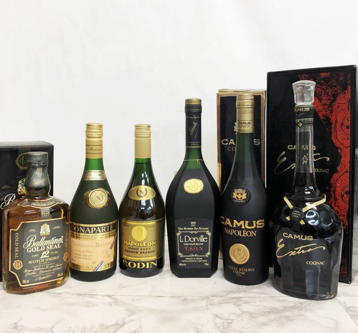  11884 未開栓 ウィスキー ブランデー 6本セット バランタイン BONAPARTE RODIN L.DORVILLE カミュ(カミュ)｜売買されたオークション情報、yahooの商品情報をアーカイブ公開 - オークファン コニャック