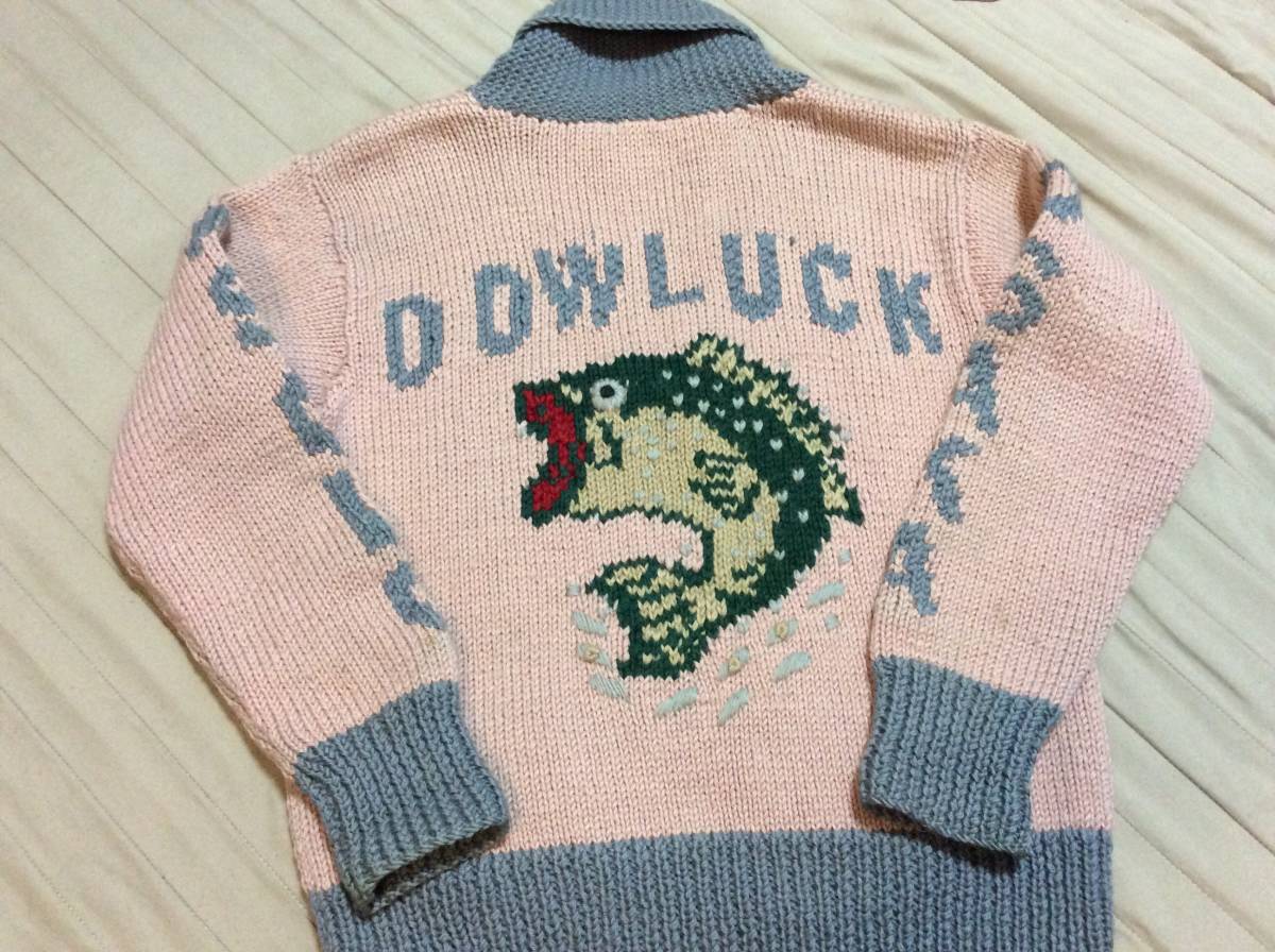道楽・DOULUCK・evisu・カウチンセーター・バス柄・ブラック・サイズ38