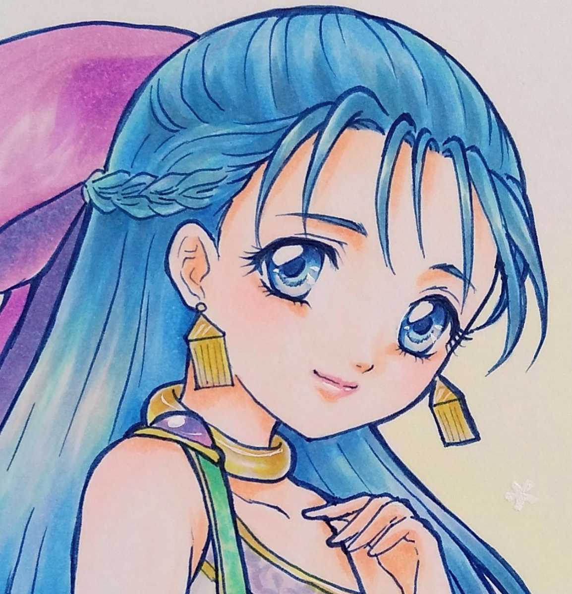 手描きイラスト☆ドラゴンクエストV 天空の花嫁☆フローラ(手描き