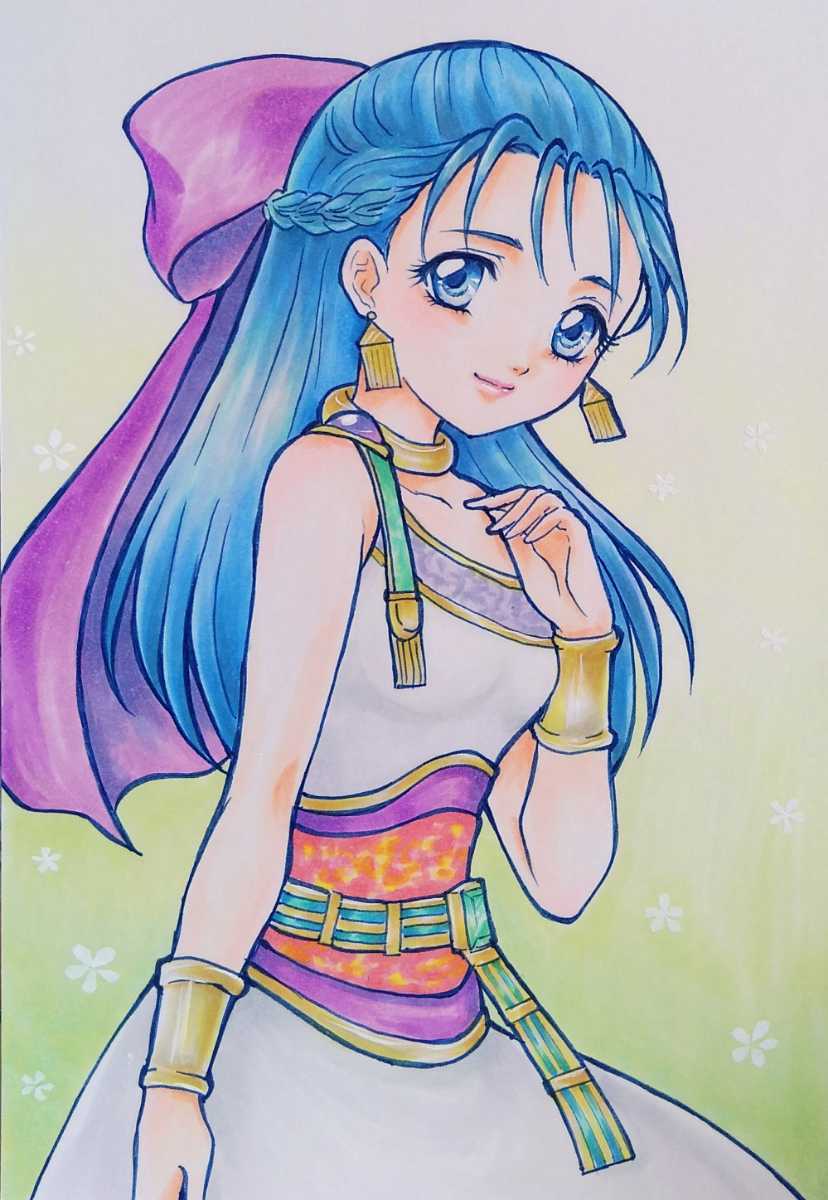 手描きイラスト☆ドラゴンクエストV 天空の花嫁☆フローラ(手描き