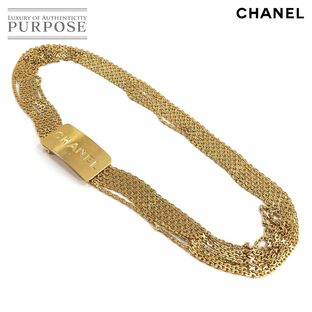 CHANEL キャビアスキン ベルト ゴールド金具 ヴィンテージ 【8】 シャネル CHANEL ロゴ チェーン ベルト ゴールド 96A ヴィンテージ