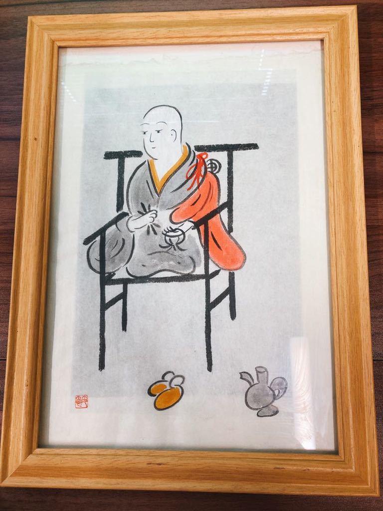  大津絵 お坊さん 開運／神様／座右の銘／まくり／書／書画／住職／僧侶／仏教／直筆／掛軸(掛軸)｜売買されたオークション情報、yahooの商品情報をアーカイブ公開 - オークファン 掛軸