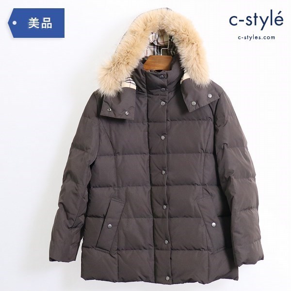 D044cy [美品] バーバリー BURBERRY ダウンジャケット フード着脱可