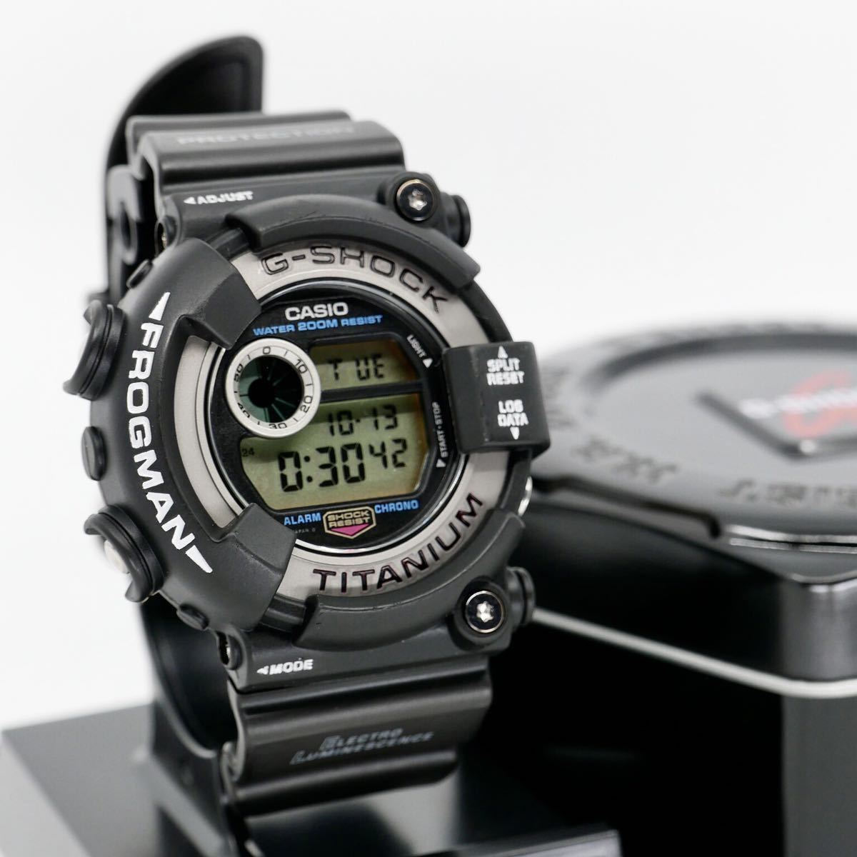美品】ブラックシルバー梨地チタンフロッグマンDW-8200カスタム