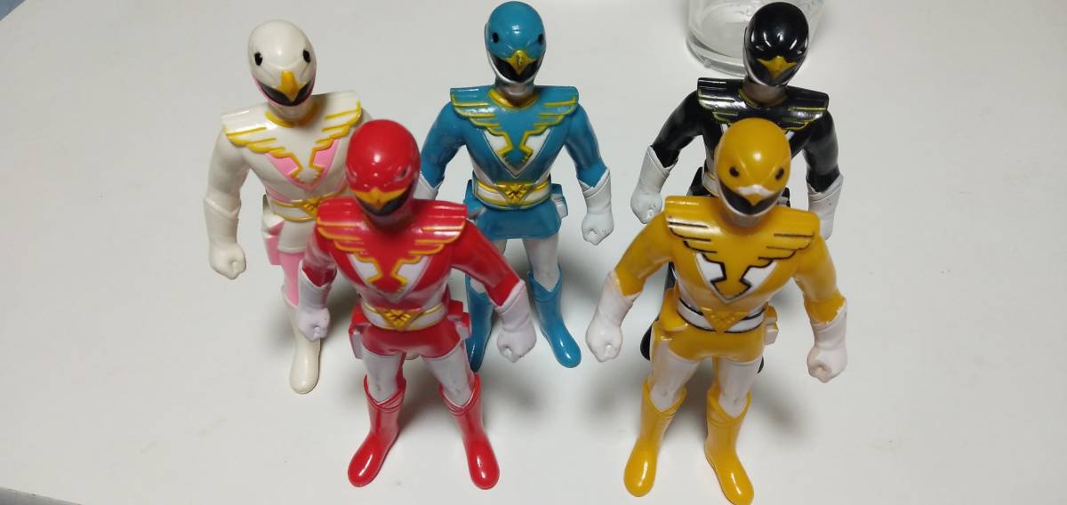 ジェットマン　超合金戦隊ヒーロー フィギュア 5体セット スーパーファミコン 鳥人戦隊ジェットマン ソフビ 5体セット 人形 : フィギュア 当時物
