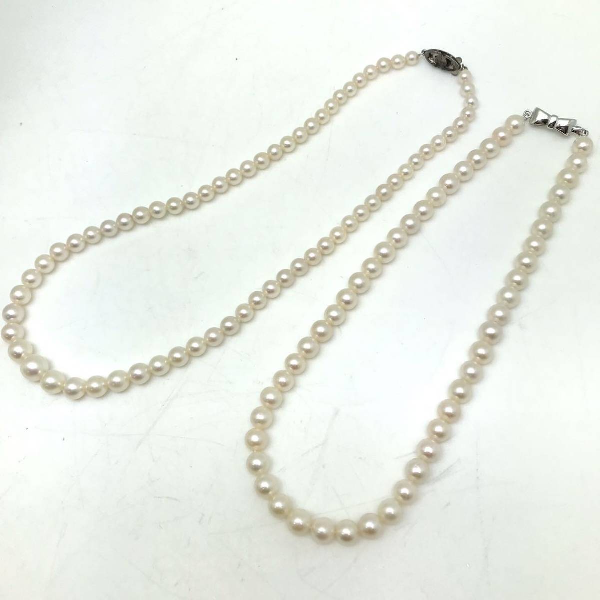 SALE!!■アコヤ本真珠ネックレス2点おまとめ■重量約42.0g 約4.5～8.0mm パール pearl necklace accessory silver シルバー DA0 ネックレス パールネックレス 2連 SILVER メルカリ -