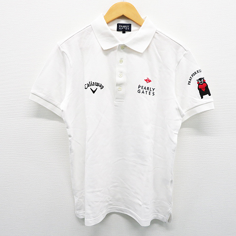 爆買い，100%新品 PEARLY GATES パーリーゲイツ &times;くまモン &times;CALLAWAY 半袖ポロシャツ ホワイト系 5 240001451718 ゴルフウェア メンズ(パーリーゲイツ)｜売買されたオークション情報、yahooの商品情報をアーカイ シャツ
