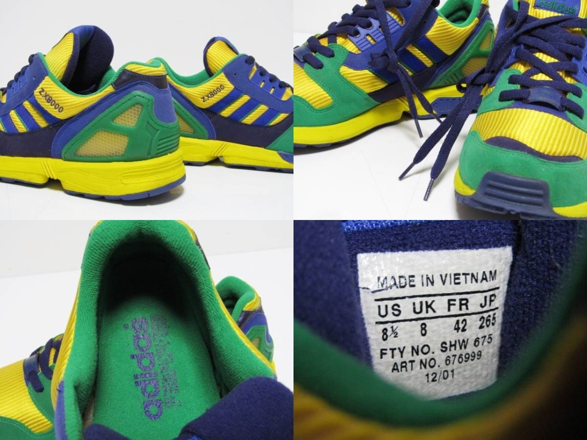 2002 adidas VTG ZX 8000 OG BRAZIL SUNLIGHT VIOLETT TORSION 676999