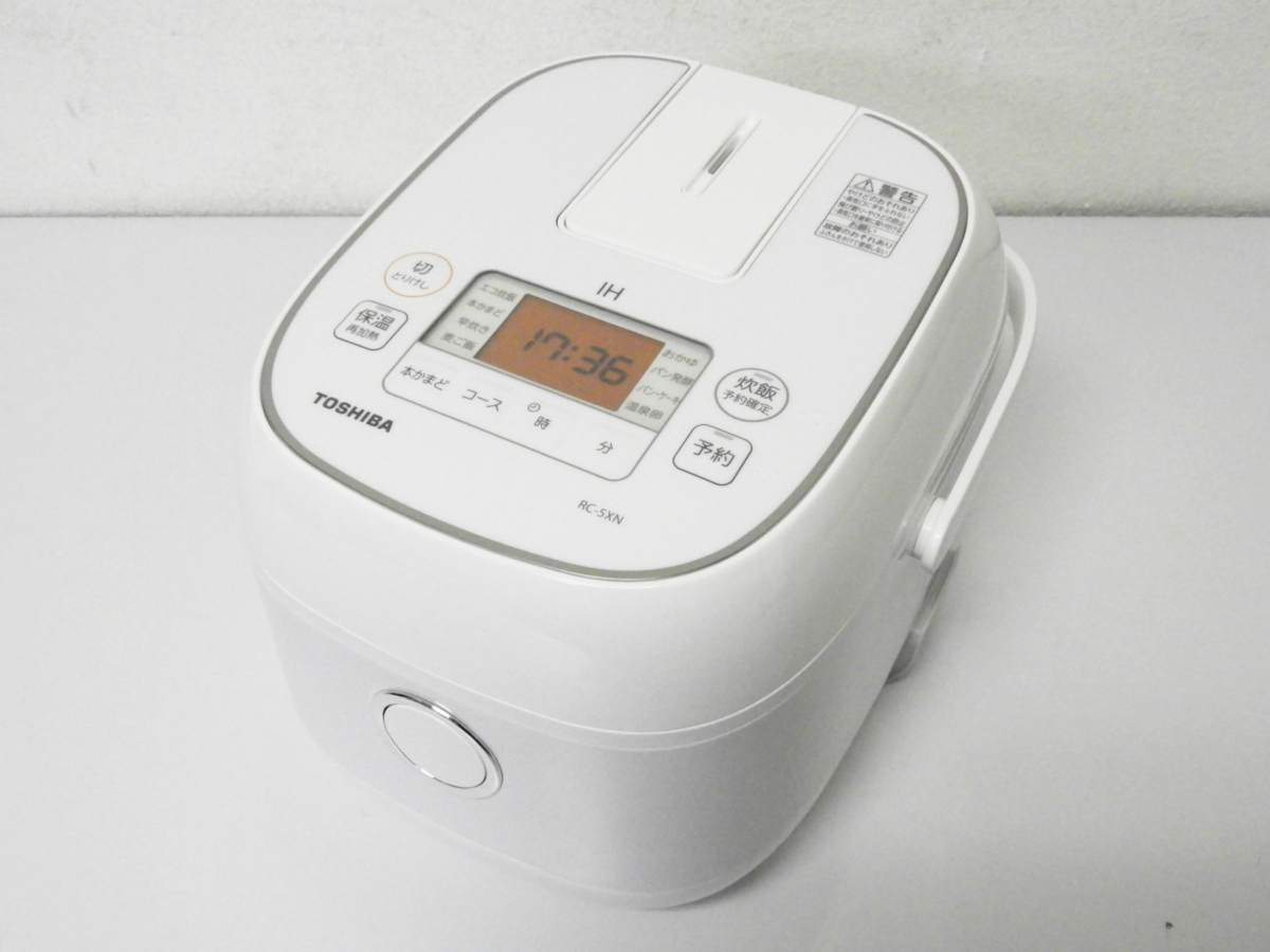 極美品 TOSHIBA 東芝 IHジャー炊飯器 0.54L炊き（3合）RC-5XN（W）2019年製