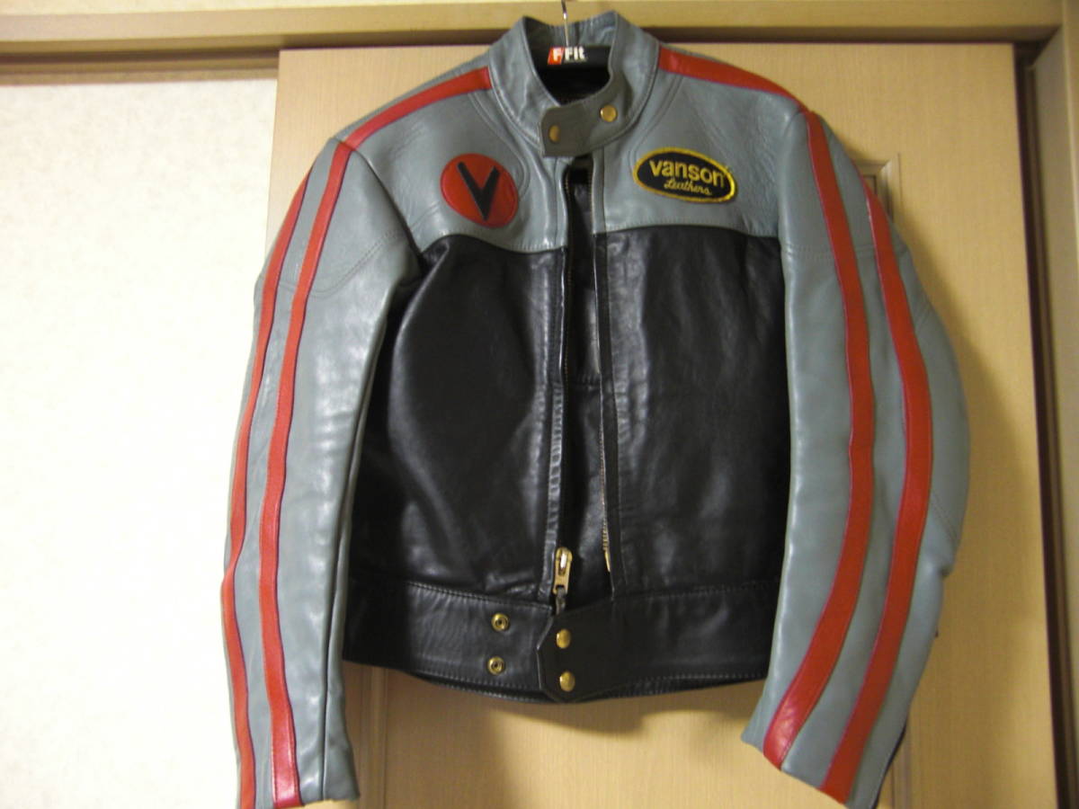 VANSONバンソン　レザーライダースジャケット　サイズ38！