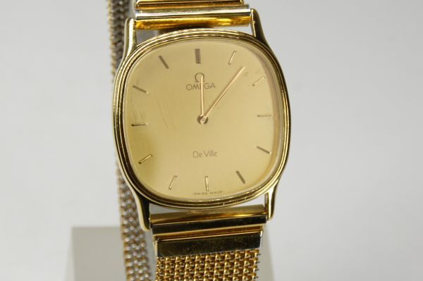 OMEGA デビル オメガ スクエア De クォーツ ゴールド 2針 DE 稼働 新品