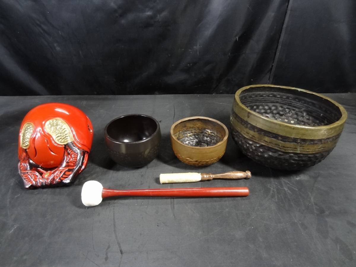 【人気，お買い得】 K5270 仏具 法具 木魚 バチ付き /おりん りん棒付き まとめて(仏具一般)｜売買されたオークション情報、yahooの商品情報をアーカイブ公開 - オークファン 仏具一般